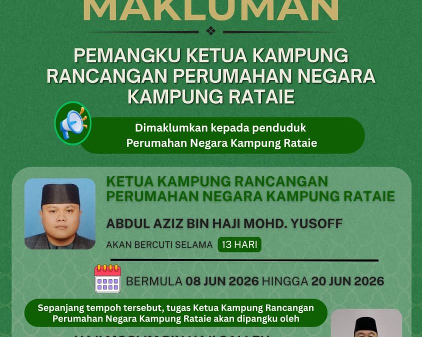 Pemangku Ketua Rancangan Perumahan Negara Kampung Rataie